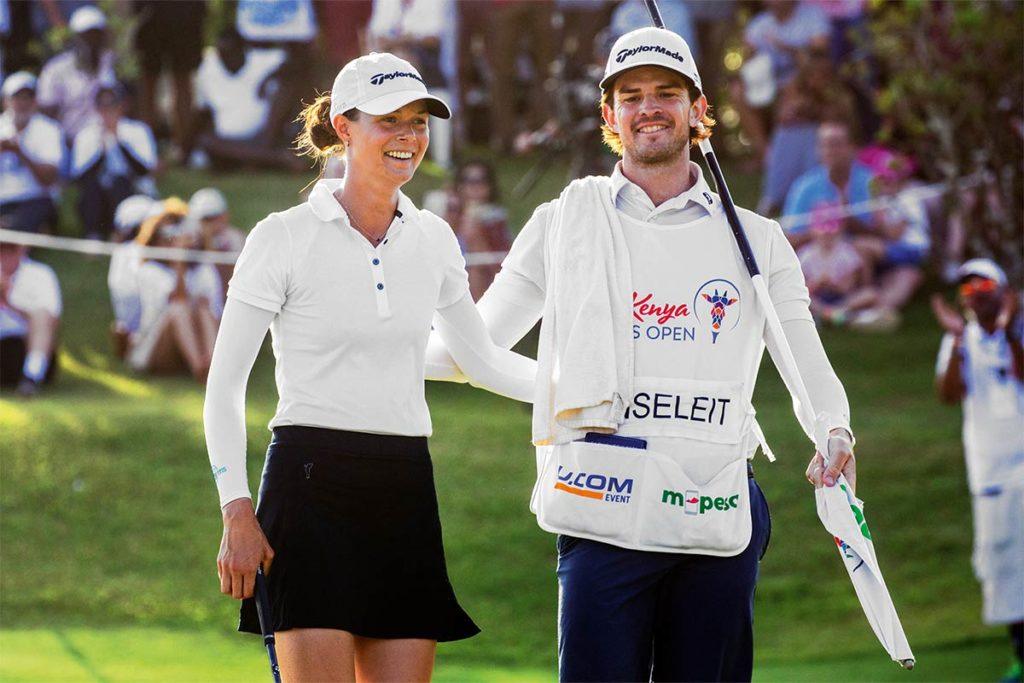 Freund und Caddie in Personalunion: Esthers Partner Reece Phillips wird im ersten Teil der Saison als Caddie bei den Turnieren dabei sein