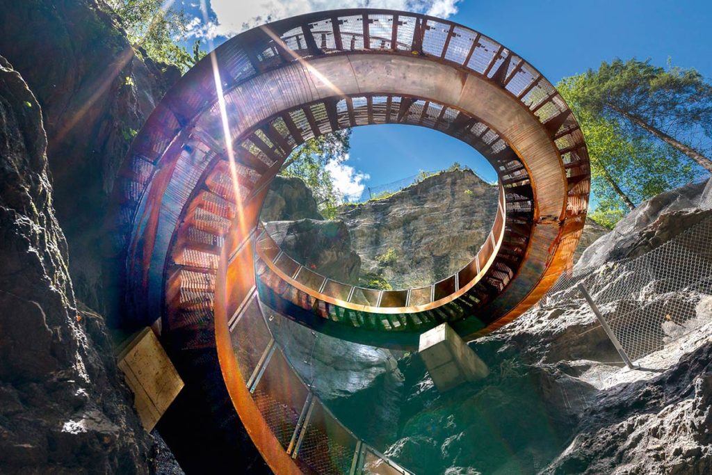 Die Liechtensteinklamm mit der imposanten „Helix“-Treppenanlage