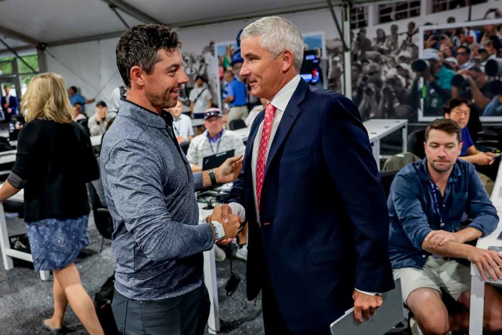 Rory McIlroy (l.), Jay Monahan (Foto: picture-alliance)