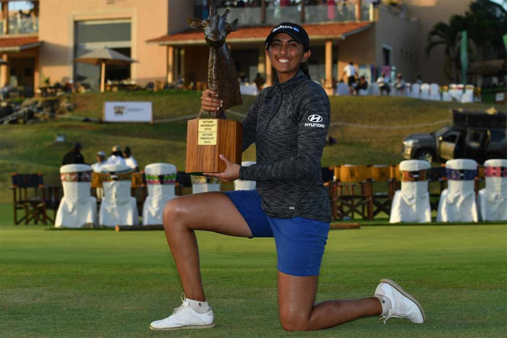 Aditi Ashok dominiert mit neun Schlägen Vorsprung die Magical Kenya Ladies Open 2023 (Foto: Mark Runnacles/LET)