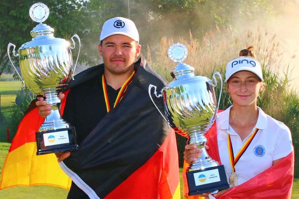 Sieger der German Boys & Girls Open 2023: Tim Wiedemeyer und die Spanierin Rocio Tejedo (Foto: DGV/Stebl)