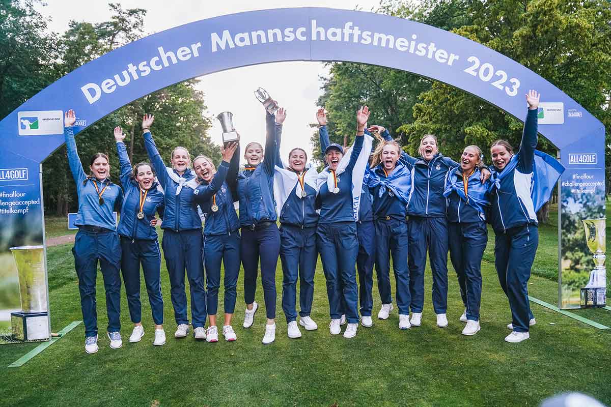 Das siegreiche Damen-Team des GC St. Leon-Rot: Charlotte Back, Sophie Böhlhoff, Anni Eisenhut, Una Irrgang, Stella Jelinek, Paula Schulz-Hanßen, Isabelle Schlick, Sofia Maier-Borst, Lotte Schuhr