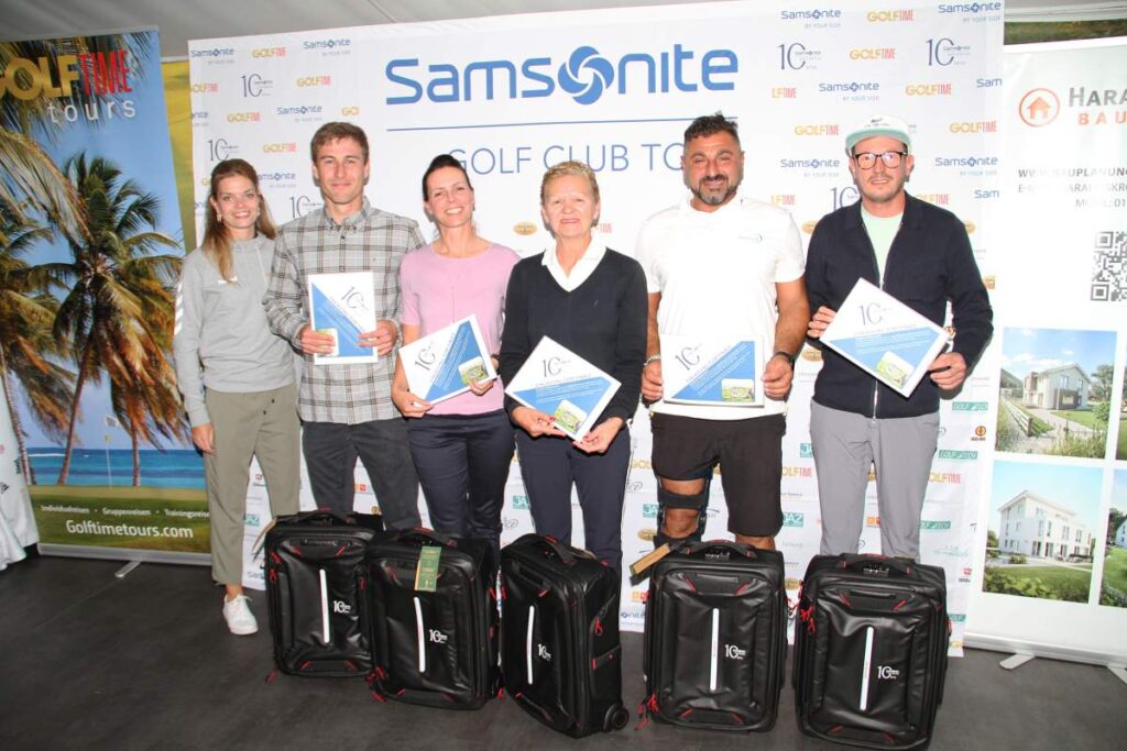 Die Siegerinnen und Sieger beim Regionalfinale Mitte der Samsonite Golf Club Tour 2023 im Leading Golf Club Würzburg
