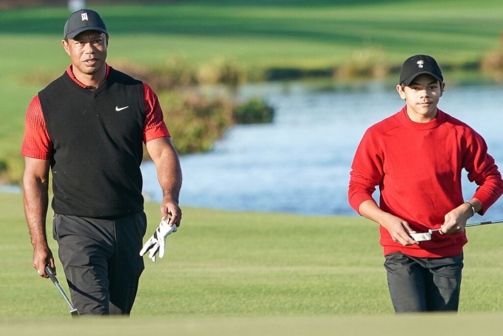 Tiger Woods und Sohn Charlie traten bei der PNC Championship an (Foto: Picture Alliance).