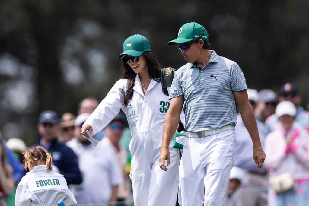 Rickie Fowler mit Frau Allison und Tochter Maya beim Par-3-Contest 2024 (Foto: Augusta National Golf Club)