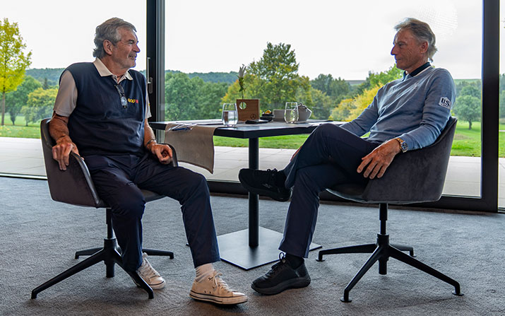 Interviewtermin: GT-Chefredakteur Oskar Brunnthaler spricht mit Bernhard Langer über die Kunst der Konstanz (Foto: Tobias Kuberski)