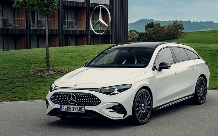 Wurde den Teilnehmerinnen und Teilnehmern des MercedesTrophy World Finals 2025 im Resort Der Öschberghof vorgestellt: Der neue Mercedes-Benz CLA 250+ Shooting Brake (Foto: Tobias Kuberski)