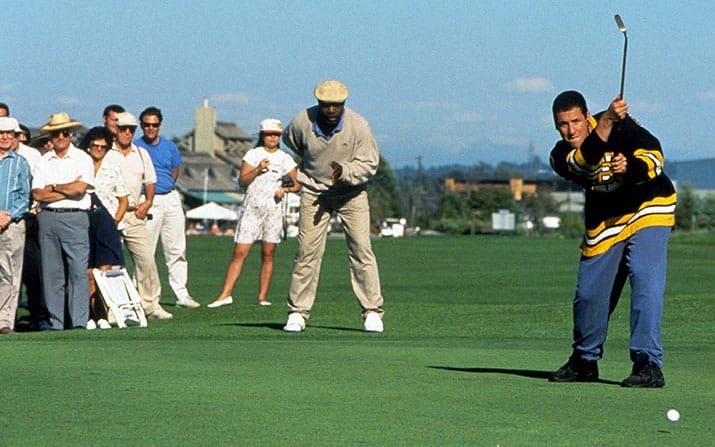 Carl Weathers & Adam Sandler als Chubbs & Happy Gilmore (Foto: Mary Evans/AF Archive/Universal)