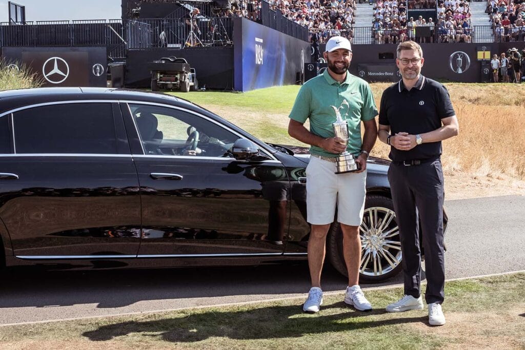 In neuer S-Klasse: Scottie Scheffler bringt die Trophäe zurück zu The Open